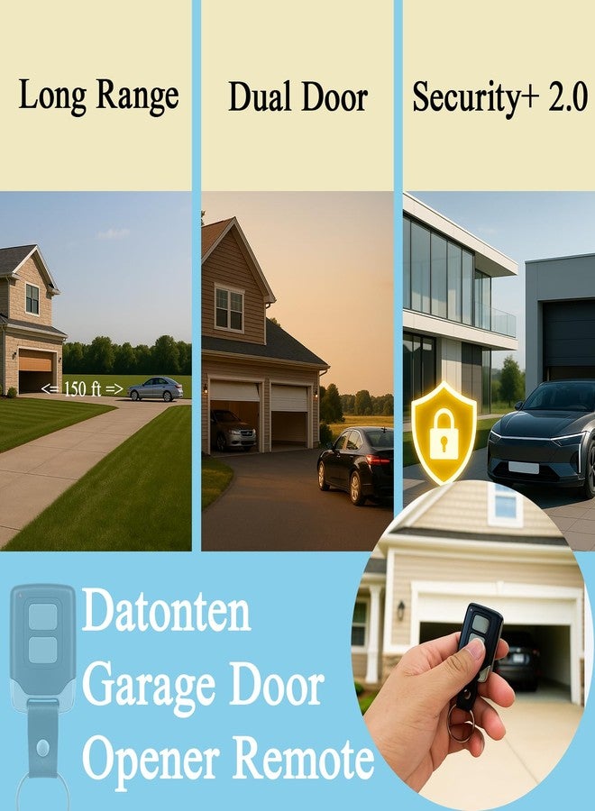 datonten 2 Replacement for liftmaster Chamberlain Sears Craftsman Garage Door Opener Remote Keychain 893MAX 893LM 891LM 371LM 373LM 971LM 973LM - Image 2