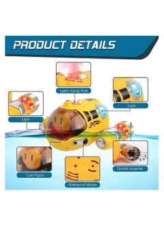 Y&D RC Boat for Kids, Remote Control Boys Girls Ages 8-12, Dual Propeller Power 2.4ghz Waterproof Boat, with Spray Gasboat and Led Lights, Water Toy Swimming Pool & Lakes  - Image 1