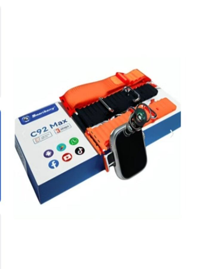 Smartbarry C92 max Smart Watch 4G Network Android Smart Watch with 3 Pairs Straps 64GB Memory Support SIM Card and Google Play Support All Apps as a Mobile Phone in Your Hand with 2 Camera for Taking Pictures - Image 2
