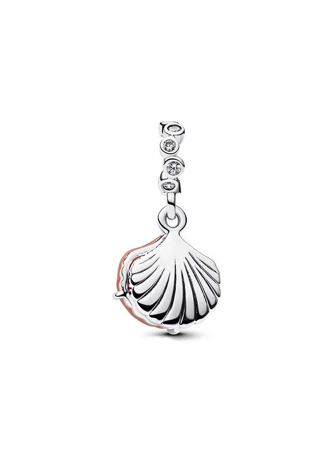 PANDORA Coral-coloured Shell Double Dangle Charm