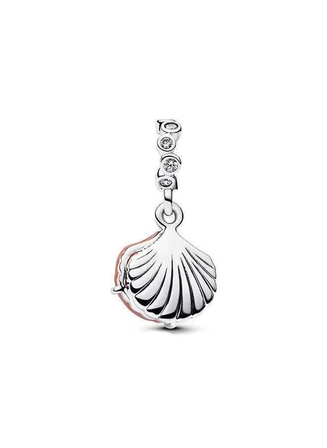PANDORA Coral-coloured Shell Double Dangle Charm