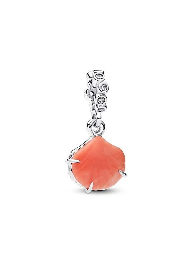 PANDORA Coral-coloured Shell Double Dangle Charm