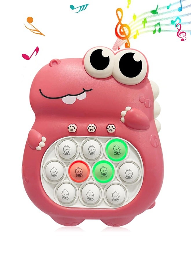 Pop Game Light Up Fidget Toy, Quick Push Game, Decompression Breakthrough Puzzle Pop Game Machine, Multiple Game Modes Toy for Kids Ages 3+ Adult, Pink Dinosaur - Image 1