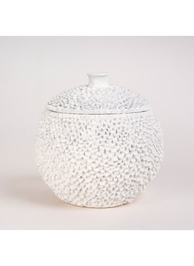 Homez - Homez off white resin decorative box 26*26*25 cm - Image 1