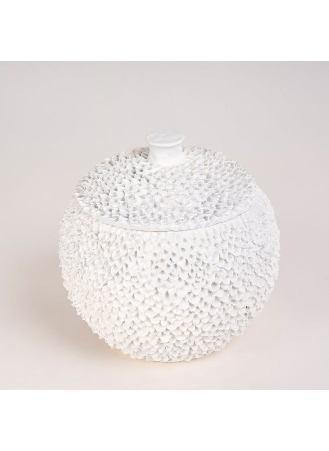 Homez - Homez off white resin decorative box 26*26*25 cm - Image 1