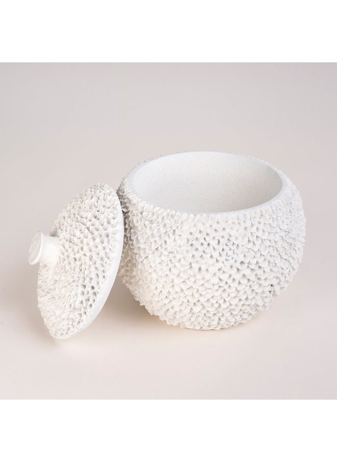 Homez - Homez off white resin decorative box 26*26*25 cm - Image 1