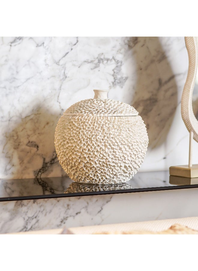 Homez - Homez off white resin decorative box 26*26*25 cm - Image 1
