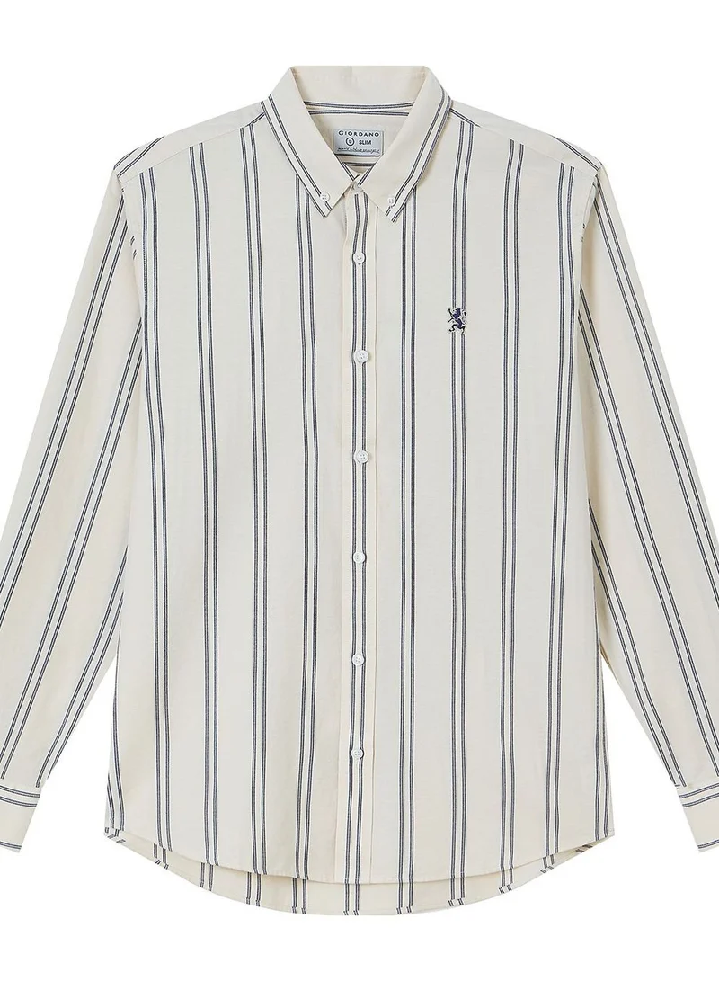 Men’s Cotton Slim Oxford Shirt with Embroidery