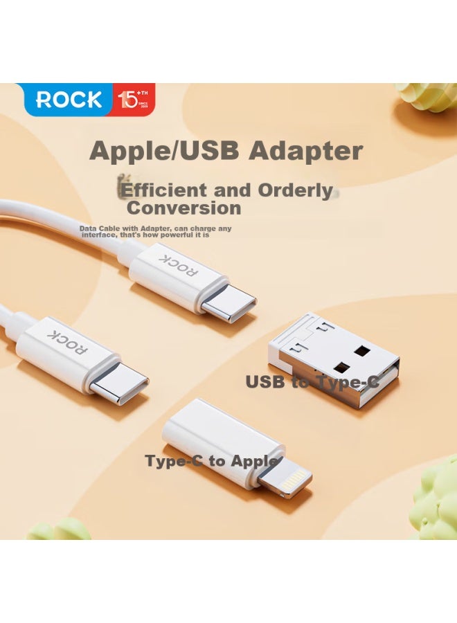 Rock كابل شحن متعدد الوظائف، صندوق شحن، محول، شاحن ساعة آبل، كابل بيانات سريع ثلاثي من هواوي نوع-C - Image 5