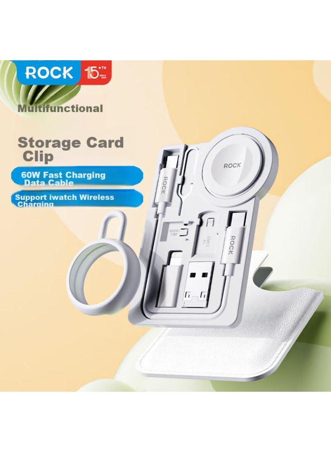 Rock كابل شحن متعدد الوظائف، صندوق شحن، محول، شاحن ساعة آبل، كابل بيانات سريع ثلاثي من هواوي نوع-C - Image 1