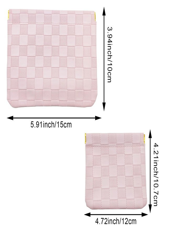 Arvintas 4PCS Small Waterproof Makeup Bag Set for Women, Mini Checkered Cosmetic Bag for Travel Storage bag for Cosmetics Headphones Jewelry - Image 2