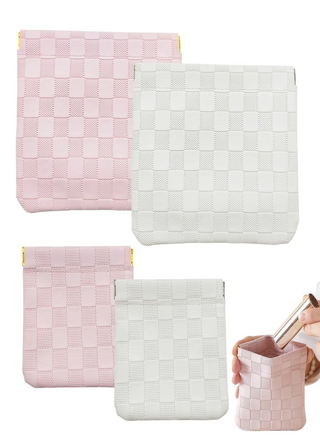 Arvintas 4PCS Small Waterproof Makeup Bag Set for Women, Mini Checkered Cosmetic Bag for Travel Storage bag for Cosmetics Headphones Jewelry - Image 1