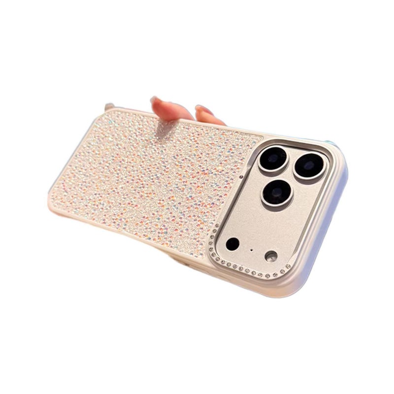LS غطاء واقي بسيليكون لـ iPhone 14 / 14 Plus / 14 Pro / 14 Pro Max مع حماية من السقوط وبريق الماس مع مقاوم للصدمات مع إطار مرآة مطلي بالكهرباء باللون برتقالي مع مرآة من السيليكون - Image 4