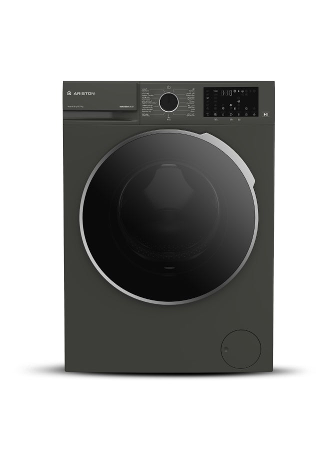 Ariston Freestanding Washer Dryer 10 Kg Wash / 7 Kg Dry, 1400 RPM, Inverter Motor, Steam Function, 15 Programs, Digital Display, Stainless Steel Drum, Manhattan Gray - ARWD107143DMME 10 kg ARWD107143DMME Manhattan Gray - Image 1