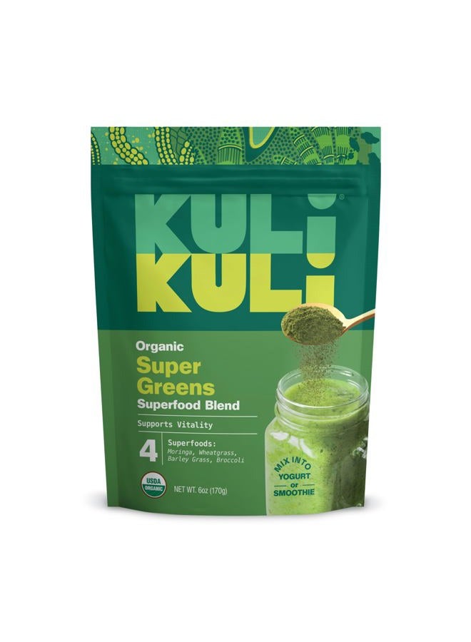 Kuli Kuli Green Power [6 oz] - Super Greens Powder - Nutrient Dense Moringa, Wheatgrass, Broccoli & Barley Grass Blend - 100% Plant Based Organic Superfood Posder Sourced from Remote Farms - Image 1