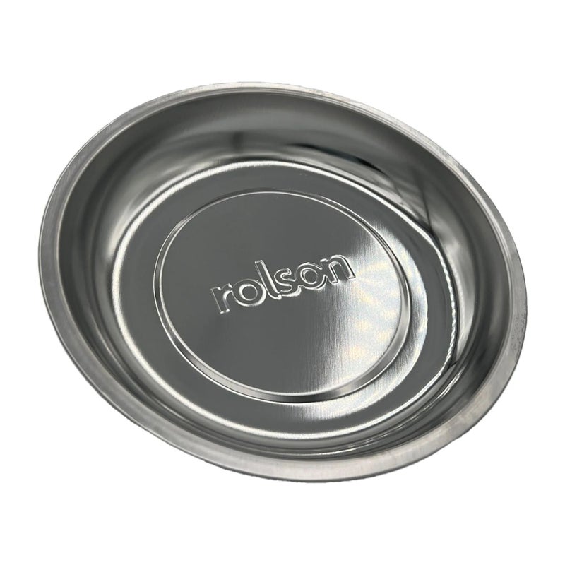 150mm Stainless Steel Magnetic Dish 42461 | Non-Marking Base, Strong Magnet for Workshop Use