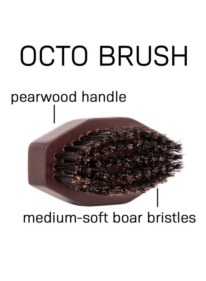 VOLT Octo Beard Brush For Men 100% Natural Pearwood And Real Boar Bristles Medium Hardness Untange And Combs Men - Image 4