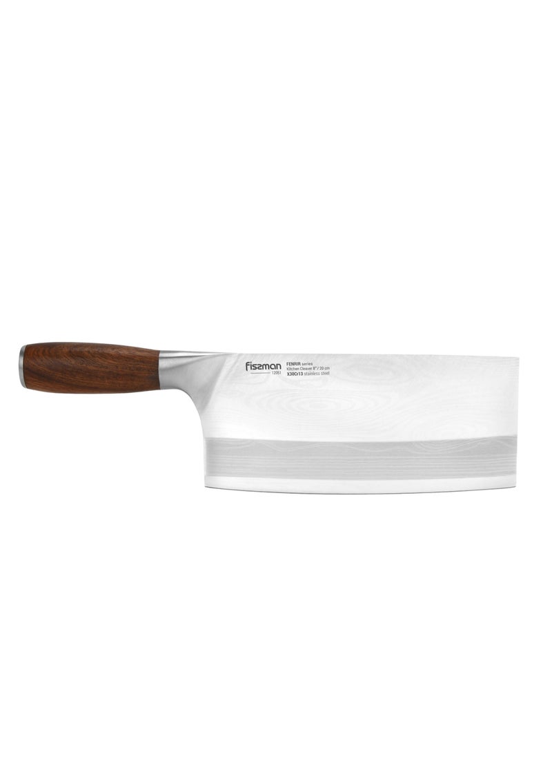 Fissman - Kitchen Cleaver Knife 8'' with Steel Pommel, Meat Kitchen Cleaver Knife Damascus Fenrir Series - Image 1