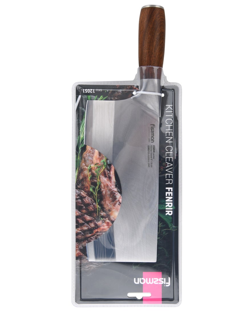 Fissman - Kitchen Cleaver Knife 8'' with Steel Pommel, Meat Kitchen Cleaver Knife Damascus Fenrir Series - Image 1