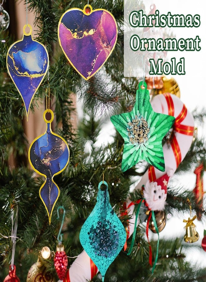 Wehous 2PCS Christmas Resin Molds, Christmas Pendant Keychain Silicone Mold, Christmas Ornament Molds for Epoxy Resin Casting, DIY Resin Accessories Jewelry Art Craft Home Xmas Decor Gift - Image 2