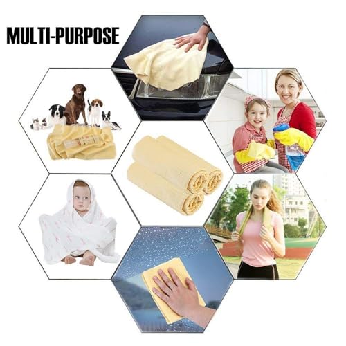 Automaze 3D Texture Premium Chamois, Synthetic Drying Towel for Car/Home/Office, High Water Abosrbant Multipurpose Chamois Towel Cloth(Big Size, Pack of 1) - Image 4