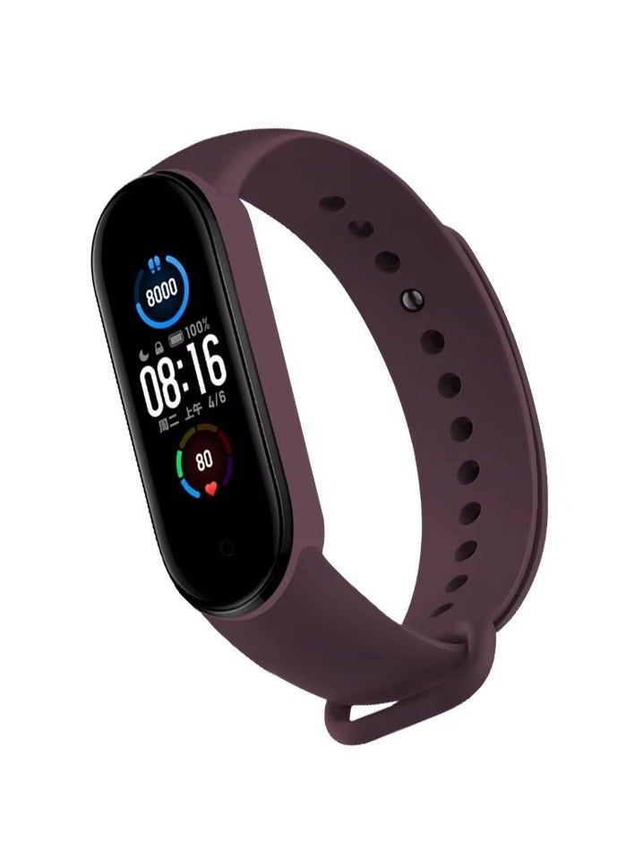 سوار سيليكون لسوار Xiaomi Mi Band 3/4 القابل للتنفس (أحمر خمري)