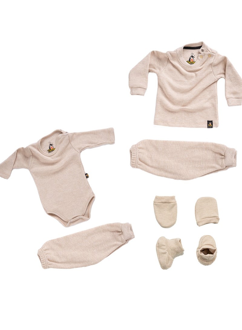 ثيرمو مجموعه بيبي ثيرمو 6 قطع 
2 بنطلون + سلوبت + توب + جوز لكلوك + جوز جوانتي