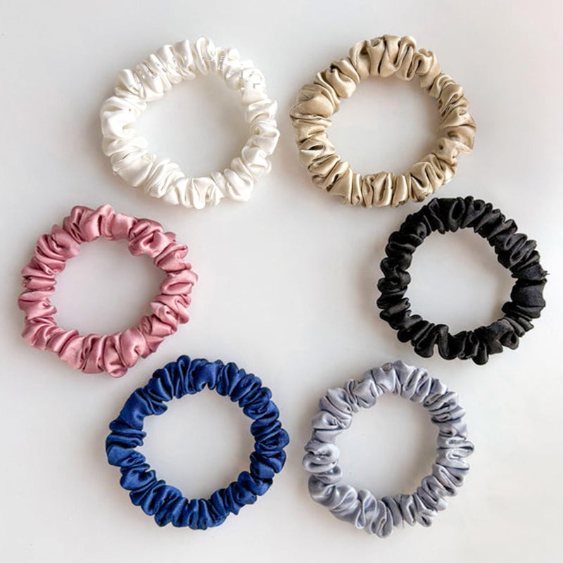 SILVR BEAR Luxury Satin Scrunchies Satin Hair Ties for Thick Thin  Curly Hair Scrunchies for Women Girls  Men Softer than Silk Hair Ties Classic Skinny