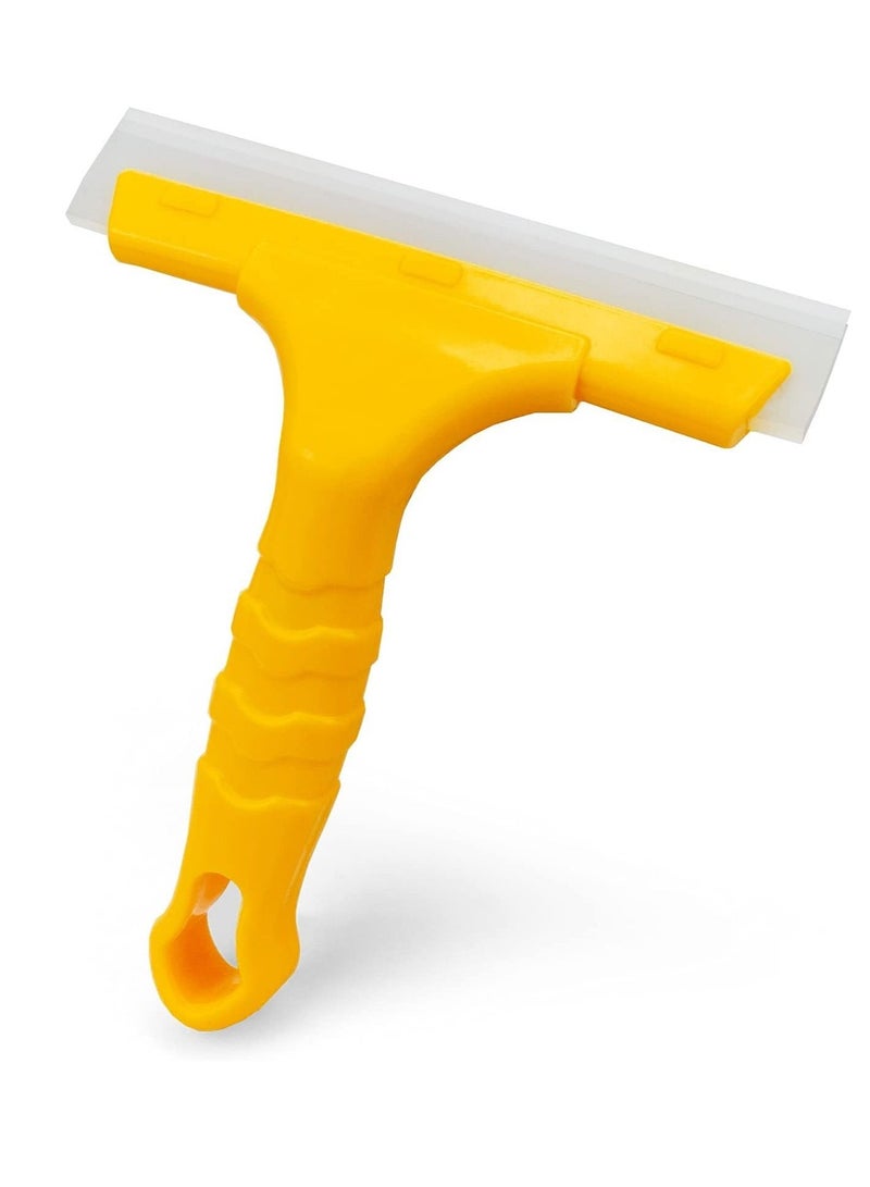 واي آند دي Silicone Blade Small Squeegee, Shower Glass Window Tint for Window, Bathroom Mirrors, Door and Car Windshield, 5.5x5.5inch, Yellow - Image 1