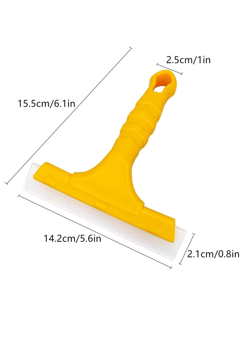 واي آند دي Silicone Blade Small Squeegee, Shower Glass Window Tint for Window, Bathroom Mirrors, Door and Car Windshield, 5.5x5.5inch, Yellow - Image 2