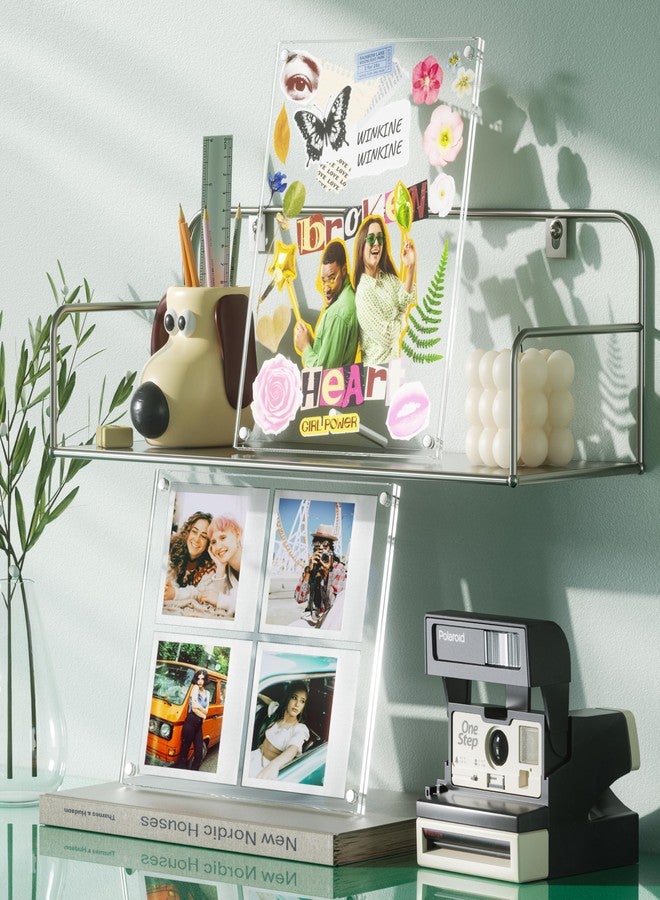 WINKINE Polaroid Frame for i-Type/600/SX-70/Films, Photo Collage Frame, Polaroid Frame for Instant Photos, Tabletop Floating DIY Pressed Flower Art Display (Clear) - Image 5