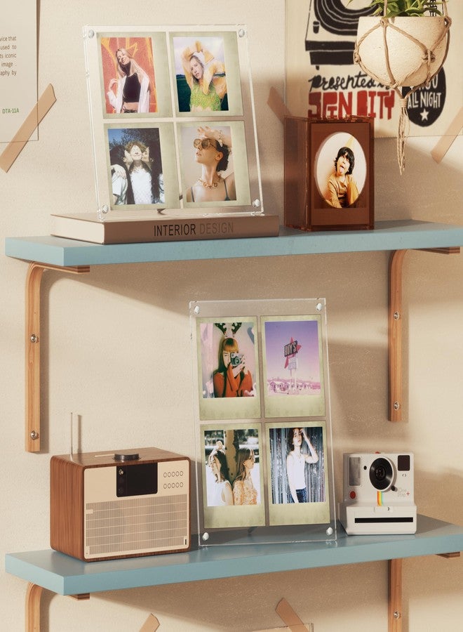 WINKINE Polaroid Frame for i-Type/600/SX-70/Films, Photo Collage Frame, Polaroid Frame for Instant Photos, Tabletop Floating DIY Pressed Flower Art Display (Clear) - Image 3