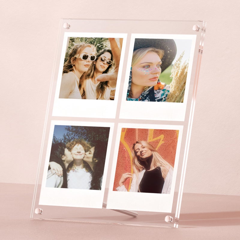 WINKINE Polaroid Frame for i-Type/600/SX-70/Films, Photo Collage Frame, Polaroid Frame for Instant Photos, Tabletop Floating DIY Pressed Flower Art Display (Clear) - Image 1