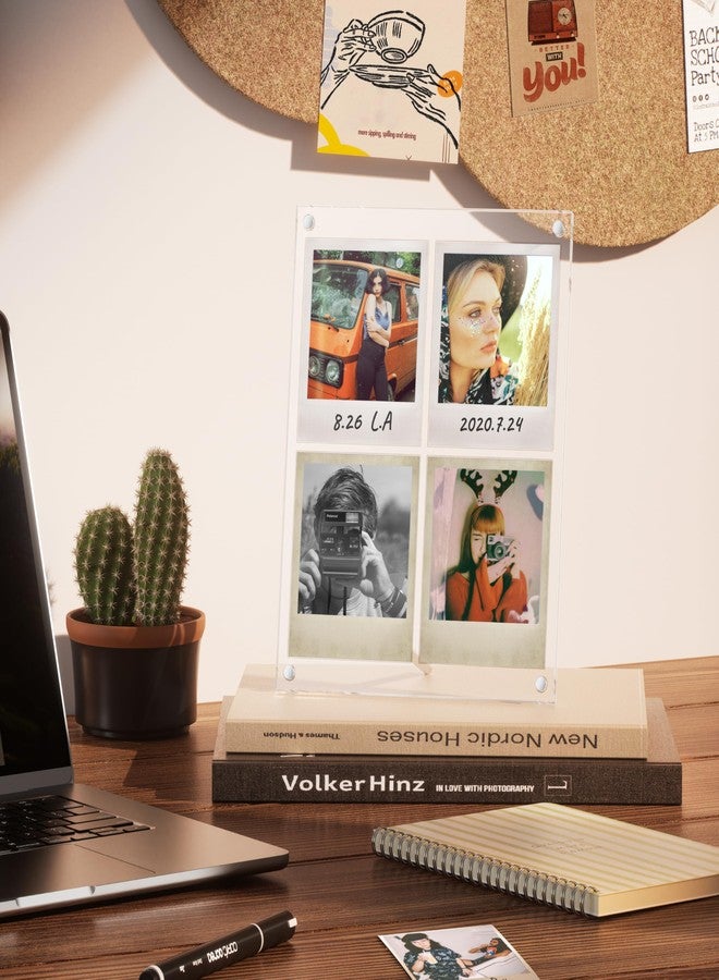 WINKINE Polaroid Frame for i-Type/600/SX-70/Films, Photo Collage Frame, Polaroid Frame for Instant Photos, Tabletop Floating DIY Pressed Flower Art Display (Clear) - Image 4