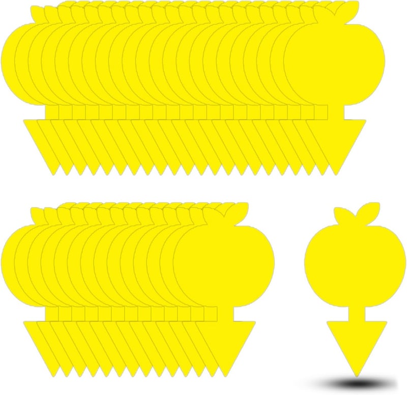 Mosqueda 36PCS Fruit Fly Sticky Traps Fungus Gnat Traps Insect Trap for Plants Kitchen Indoor Outdoor White Flies Mosquitos Fungus Gnats Flying Insects Houseplant Gifts (Apple Shape) - Image 1