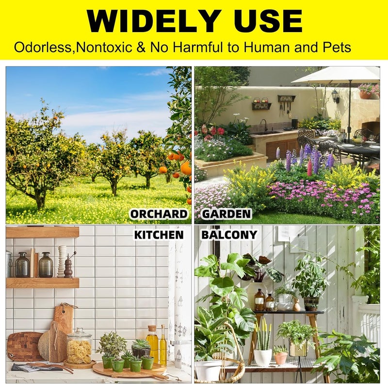 Mosqueda 36PCS Fruit Fly Sticky Traps Fungus Gnat Traps Insect Trap for Plants Kitchen Indoor Outdoor White Flies Mosquitos Fungus Gnats Flying Insects Houseplant Gifts (Apple Shape) - Image 4