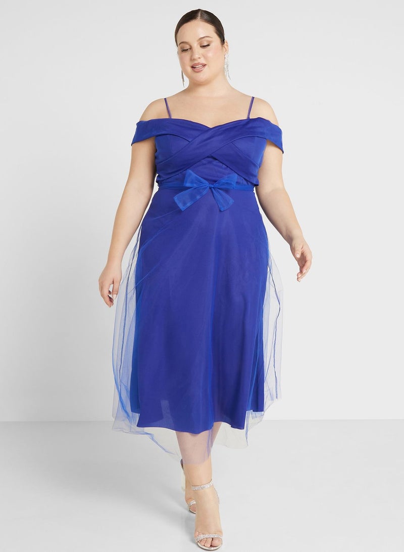 Ella Limited Curve Off-Shoulder Midi Dress - Image 1