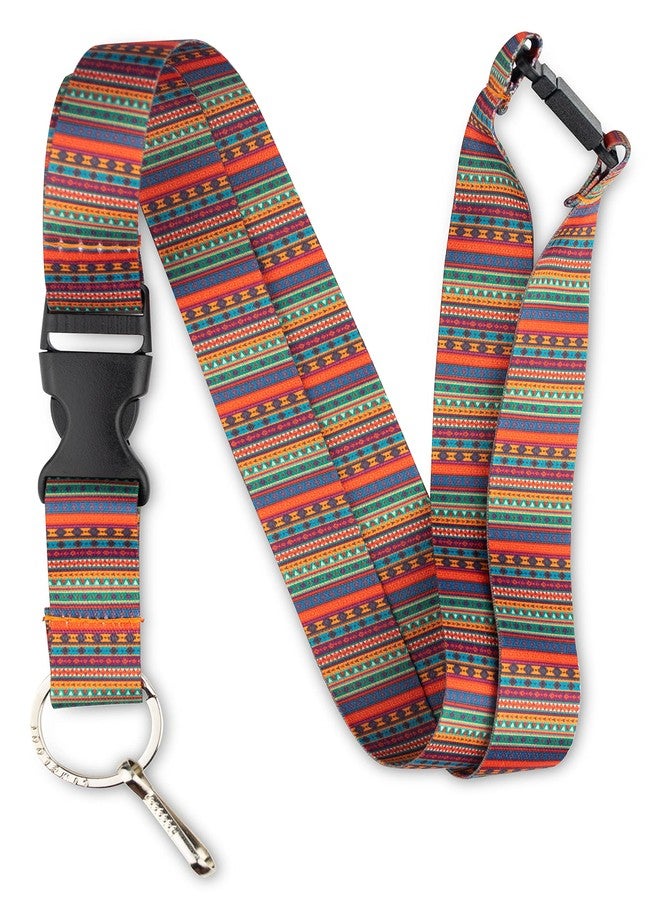 Limeloot Colorful Tribal Premium Lanyard With Breakaway Clasp and Flat Ring - Image 1