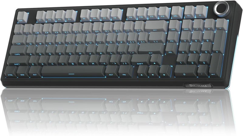 SOLAKAKA KI99 Pro 96% Wireless Mechanical Keyboard, RGB Gaming Keyboard, Hot-Swappable Pre-Lubed Switches, Gasket Structure Creamy Keyboards (Gradient-Black, Non-Silent Version) - Image 1