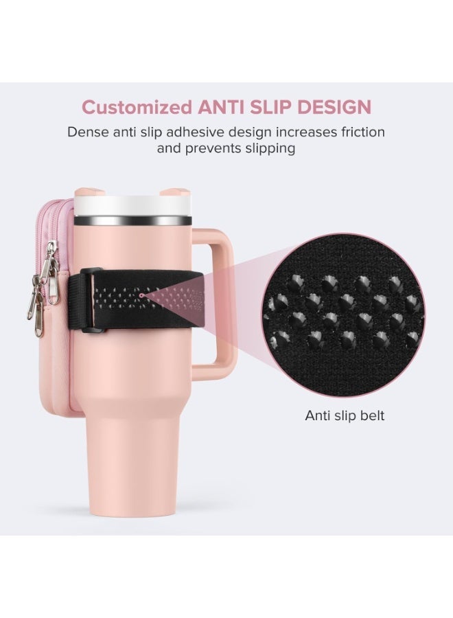 Bukela 40oz 30oz Water Bottle Pouch,Tumbler Bag for Cards,Keys,Phone,Gym Accessories,Pink - Image 3