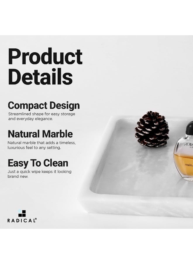 Radicaln Marble Serving Tray 10" Inches White Handmade Square Tray for Party Supplies Modern Serving Bowl & Food Trays for Party, Cafeteria Trays for Serving Food - Image 5