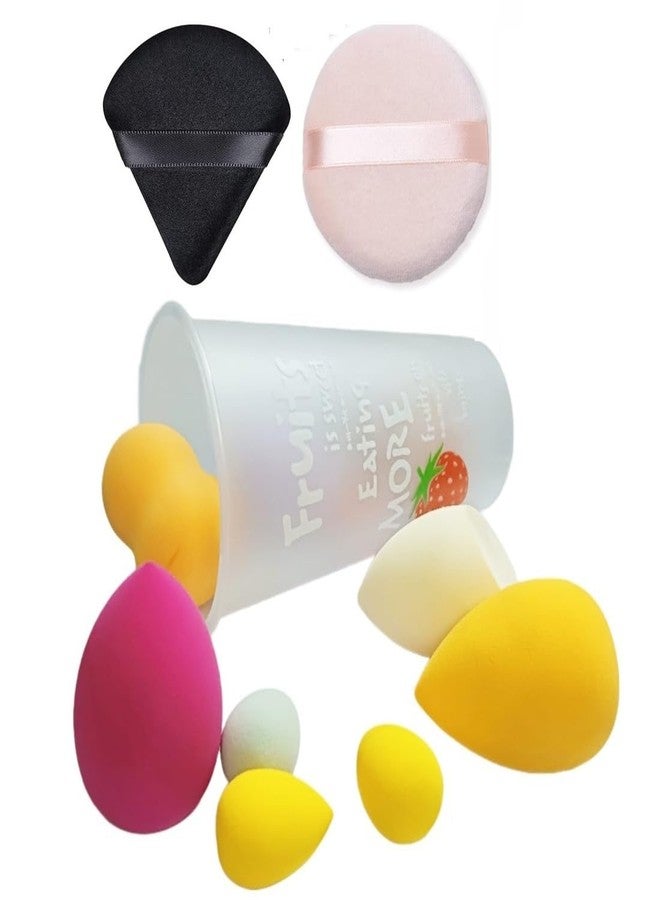 Gonegal Makeup Application with the Coke Makeup Sponge 7-Piece Puff Set in a Jar-4 Large and 3 Small Sponges With Round Puff And Triangle Sponge - Image 2