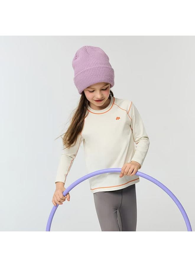Aimer Kids Softshell Outerwear Lightweight Warm Sports T-shirt Light Warmth Vanilla White 150 - Image 2