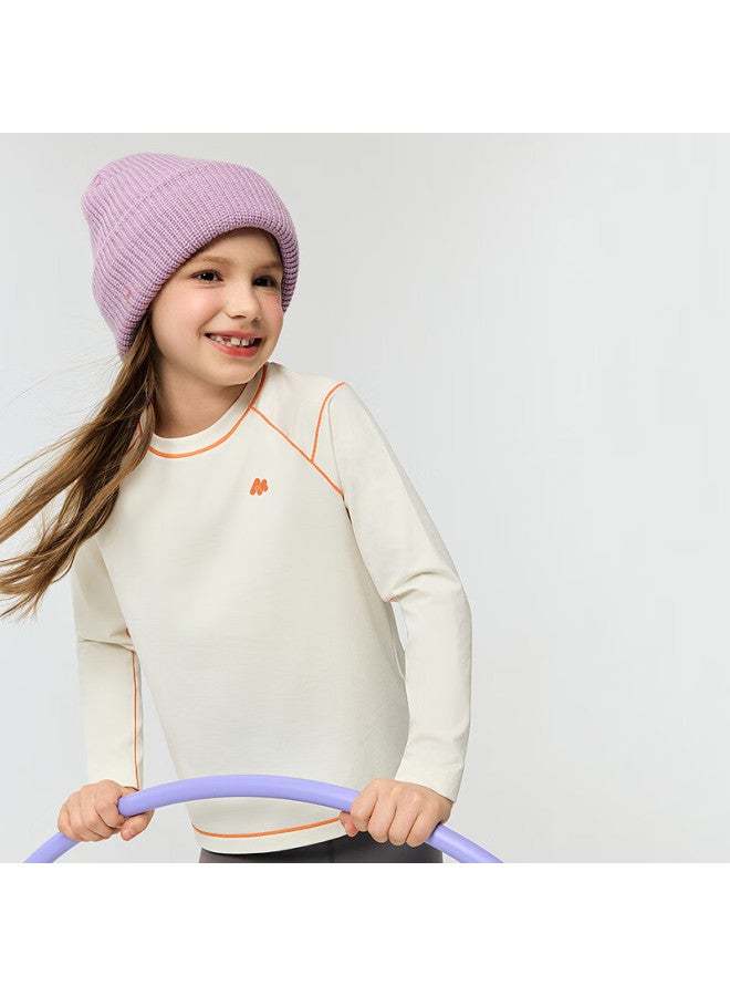 Aimer Kids Softshell Outerwear Lightweight Warm Sports T-shirt Light Warmth Vanilla White 150 - Image 1