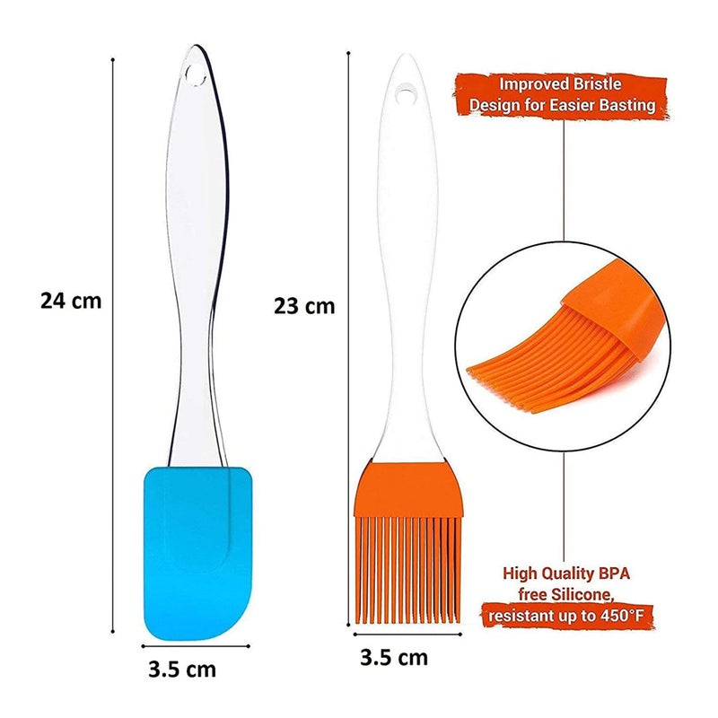 IDEAL PRIME IDEAL PRIME Heavy Duty Non Stick Aluminum Grill Pan Silicone Brush Combo Set Durbale Snadwich Pan Omplet Pan Brush Spatula CookWare Set Pack of 2  - Image 3