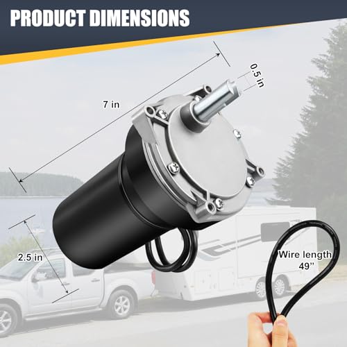 Hosile RV Rear Electric Stabilizer Jack Motor Compatible Lippert 337199 113407 352338 138445 369774 298707 178562 162307, Replaces #K01531A800 K01531-A800 K01285C800 K01285-C800 - Image 4
