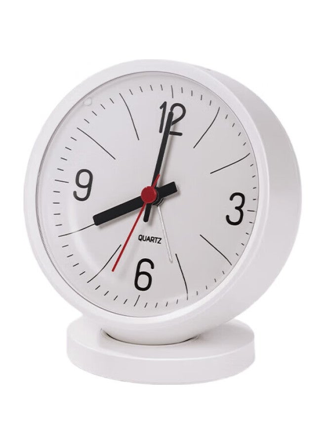 Deli (Deli) New Sai Series Round Small Table Clock Light Luxury Styling Low Noise Sweep Second Soft Light Night Light Can Be Sleepy White Ns886 - Image 1