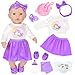 UNICORN ELEMENT Baby Doll Diaper Bag Set with 1416 Inch Doll Clothes and Accessories Included Bottles Pacifier Diaper Headband Best Gift for Kids - Image 4