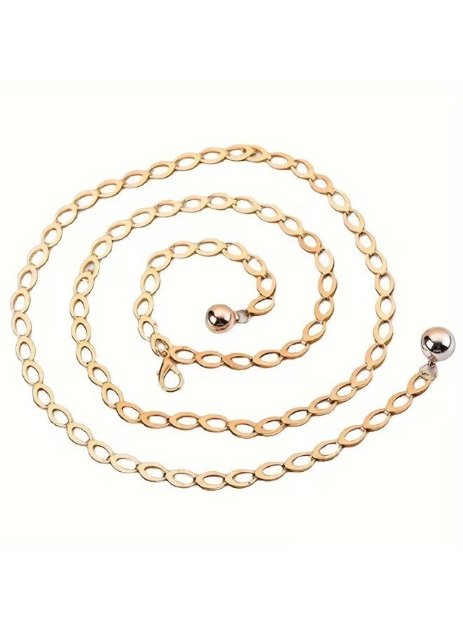 Goolsky Women'S Golden Chain Belt with Tassel Detail - Versatile Waist Cincher for Dresses, Skirts, and Outfits - Perfect for Casual, Party, and Formal Occasions, Casual Wear Belt | Tassel Embellished Belt | Metallic Finish Belt, Women Belt, Belt For Women Jean, Belt For Women Elegant, Women'S Belt For Dresses, Belt For Lady - Image 2