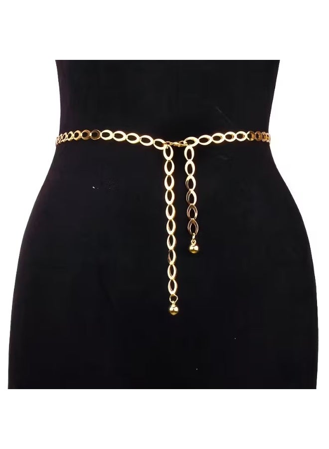 Goolsky Women'S Golden Chain Belt with Tassel Detail - Versatile Waist Cincher for Dresses, Skirts, and Outfits - Perfect for Casual, Party, and Formal Occasions, Casual Wear Belt | Tassel Embellished Belt | Metallic Finish Belt, Women Belt, Belt For Women Jean, Belt For Women Elegant, Women'S Belt For Dresses, Belt For Lady - Image 4